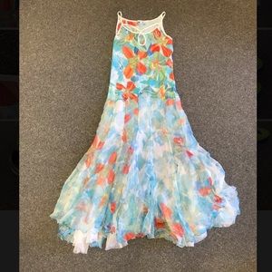 Vintage Didier Parakian silk floral maxi dress